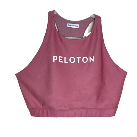 Peloton size XXL Sport Bra Mauve Pink Racer Back Logo Graphic Stretch - Picture 1 of 6